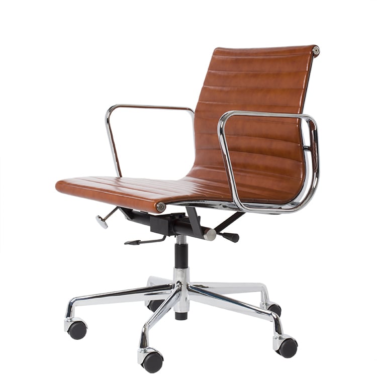 Charles Eames style, Krzesło biurowe EA117 Skóra antyk