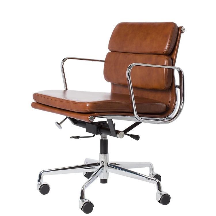Charles Eames style, Krzesło biurowe EA217 Skóra antyk