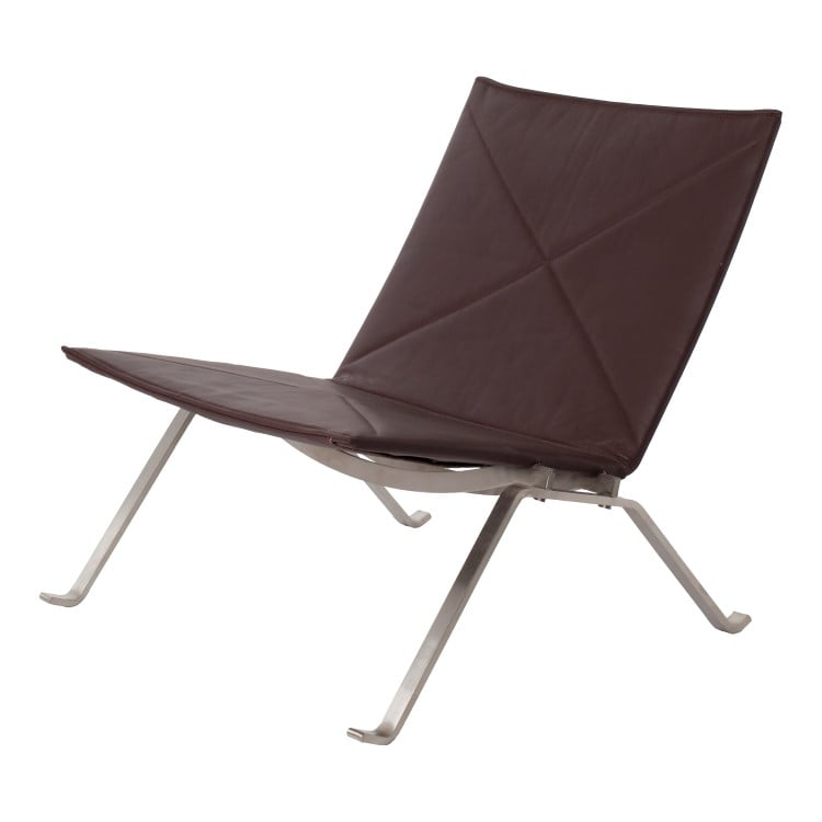 Poul Kjaerholm style, Lounge krzesło PK22 brązowy