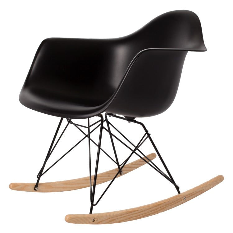 Charles Eames style, Bujane RAR Czarna rama PP czarny