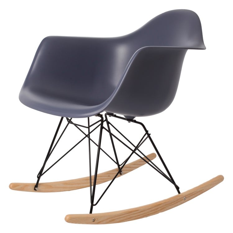 Charles Eames style, Bujane RAR Czarna rama PP ciemnoszary