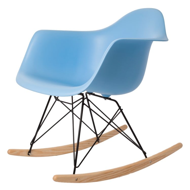Charles Eames style, Bujane RAR Czarna rama PP jasnoniebieski