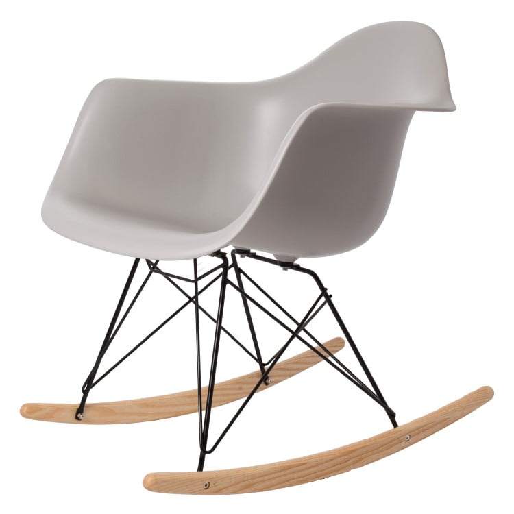 Charles Eames style, Bujane RAR Czarna rama PP jasnoszary