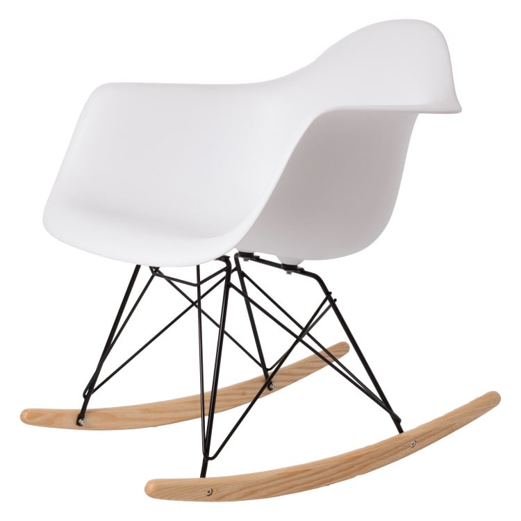 Charles Eames style, Bujane RAR Czarna rama PP biały