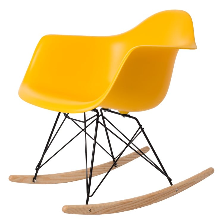 Charles Eames style, Bujane RAR Czarna rama PP żółty