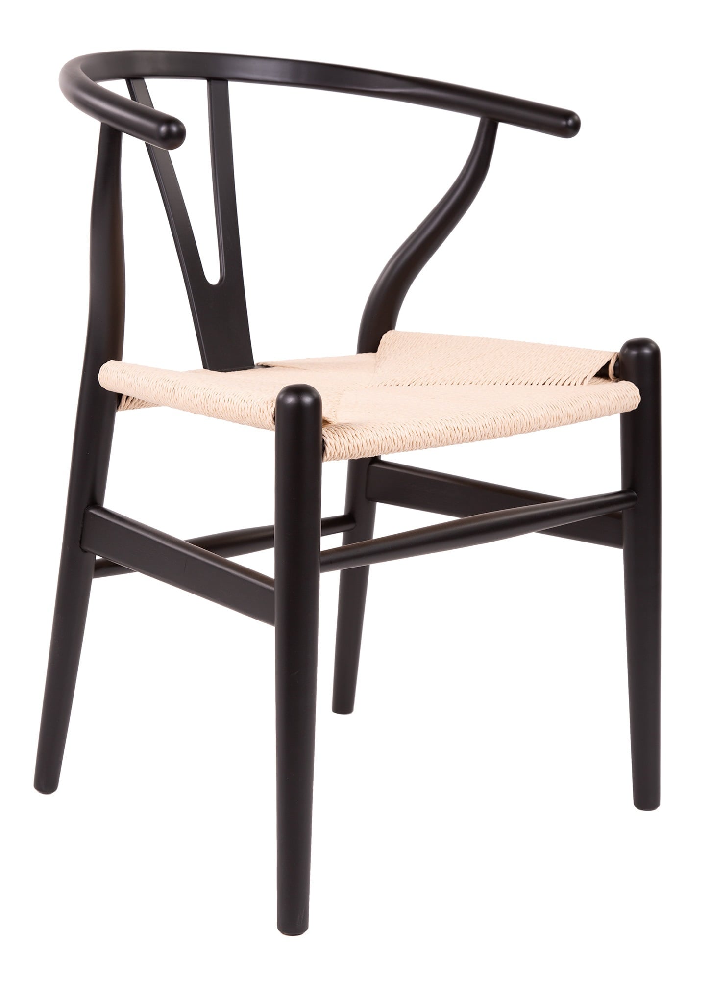 Wegner style, Jadalnia krzesło Y-chair wishbone CH24 czarny naturel