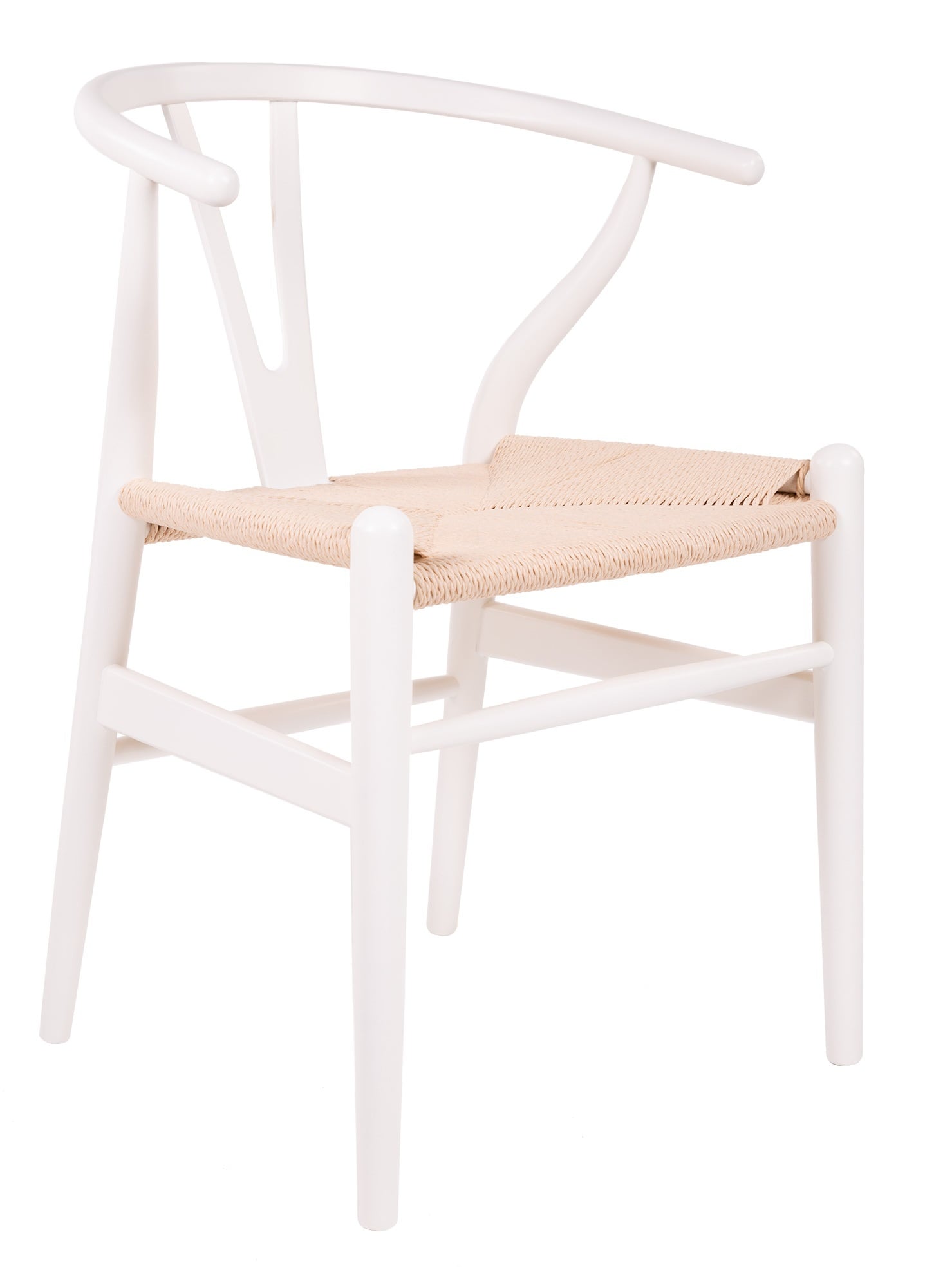 Wegner style, Jadalnia krzesło Y-chair wishbone CH24 biały naturel