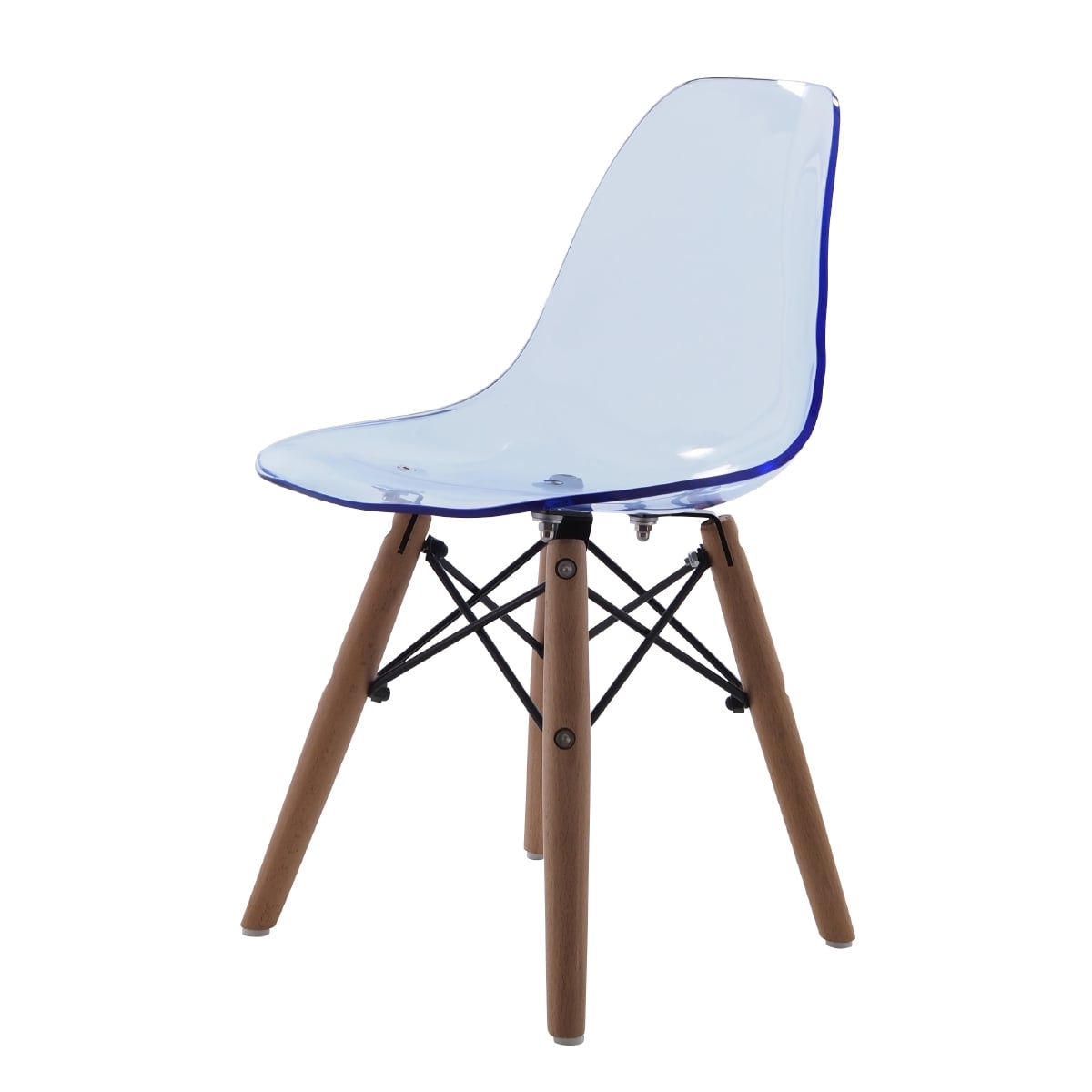Charles Eames style, Krzesełko dla dziecka DSW Junior przezroczysty niebieski