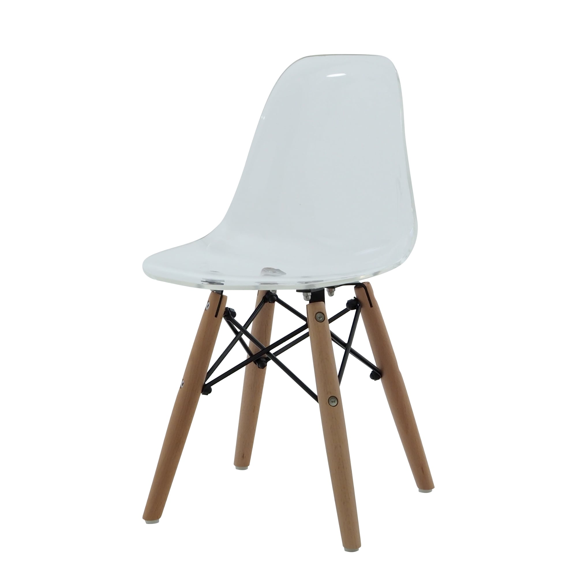 Charles Eames style, Krzesełko dla dziecka DSW Junior przezroczysty biały