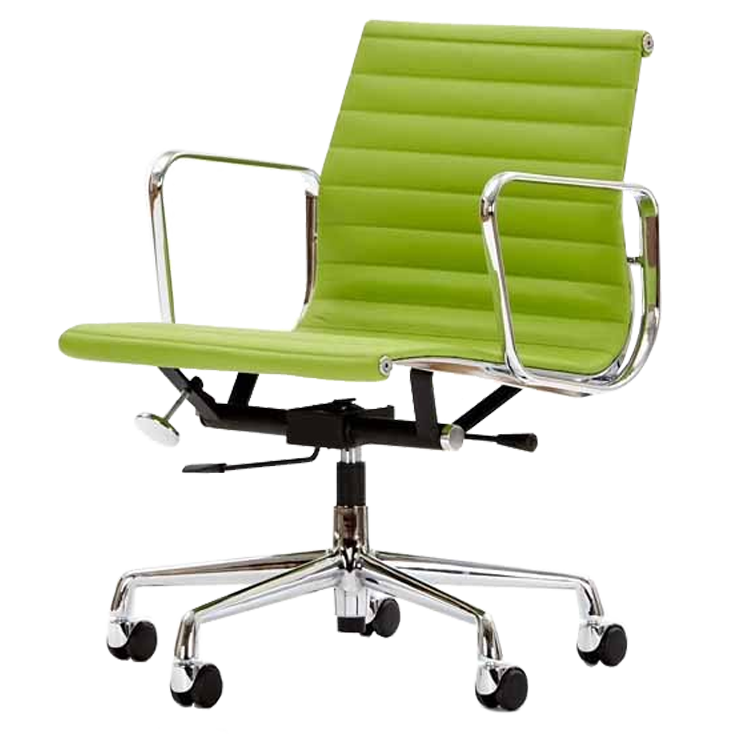 Charles Eames style, Krzesło biurowe EA117 Skóra zielony