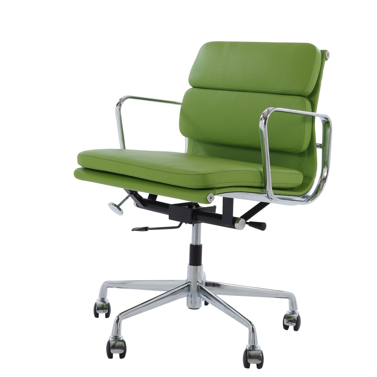 Charles Eames style, Krzesło biurowe EA217 Skóra zielony
