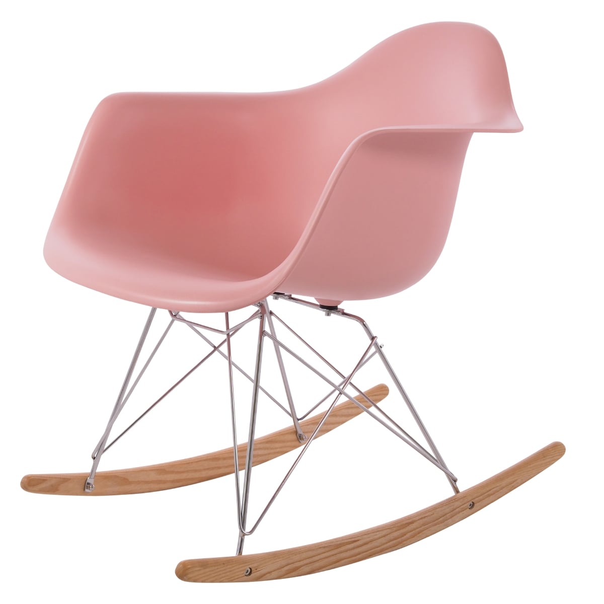 Charles Eames style, Bujane RAR Krzesło do jazdy PP baby pink