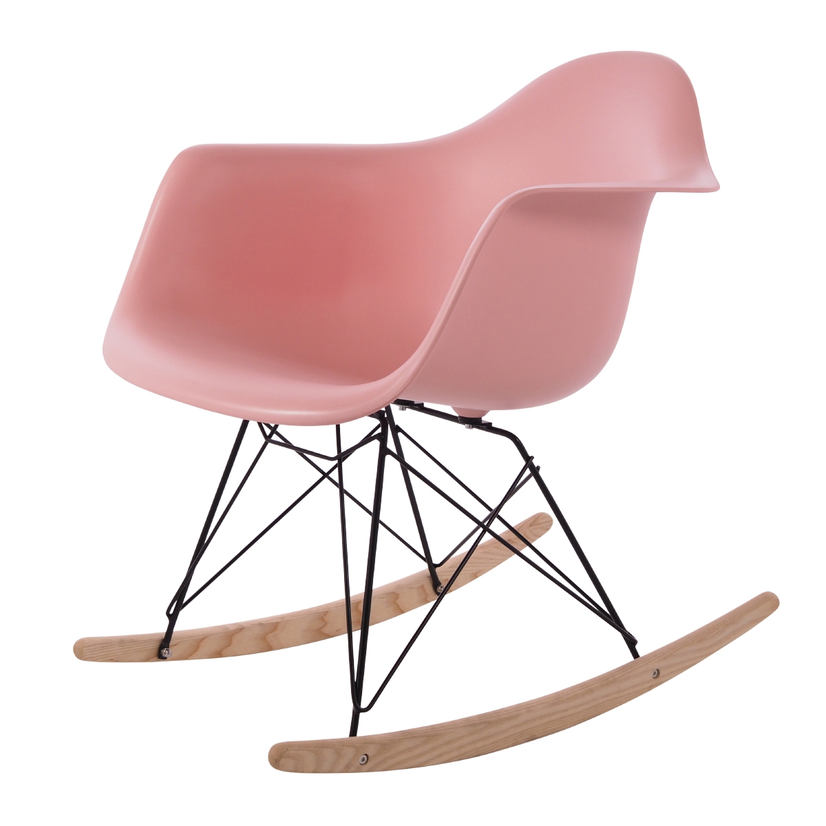 Charles Eames style, Bujane RAR Czarna rama PP baby pink