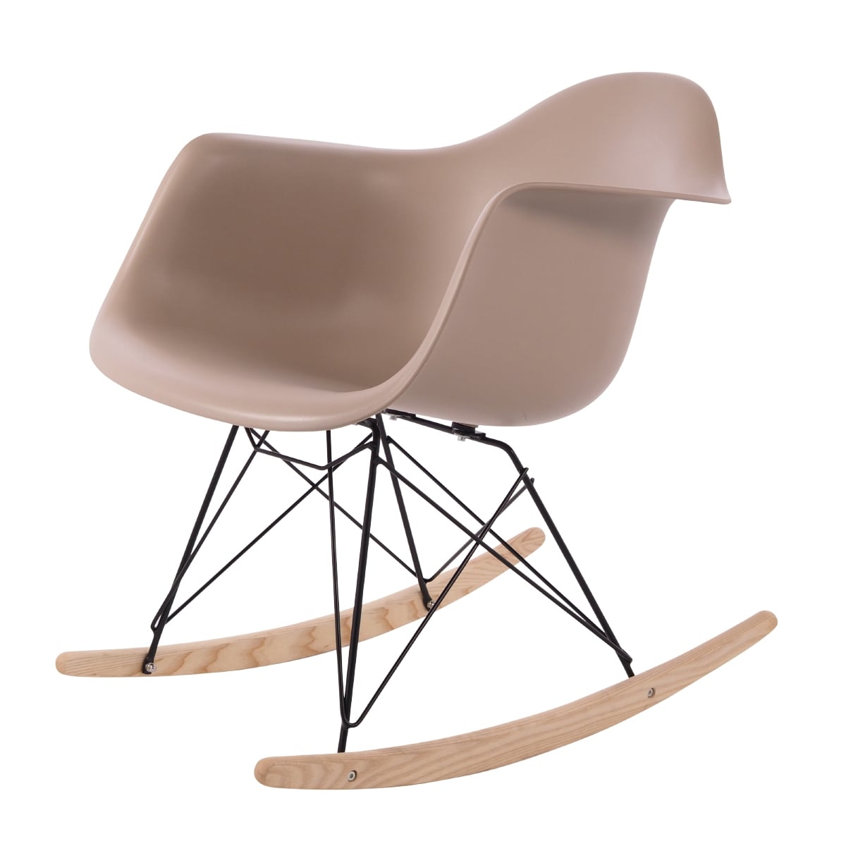 Charles Eames style, Bujane RAR Czarna rama Lekka czekolada PP