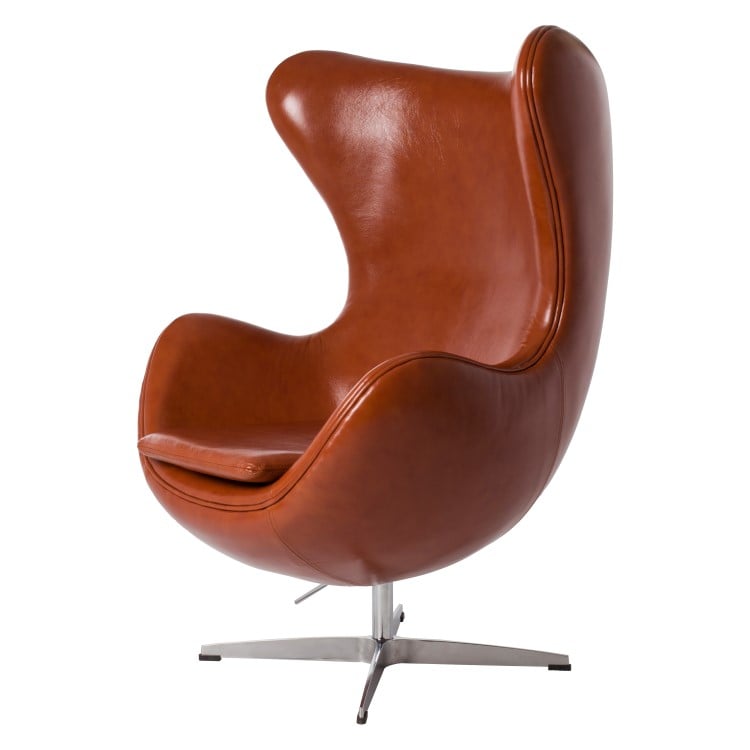 Arne Jacobsen style, Lounge krzesło Egg miejsc koniak