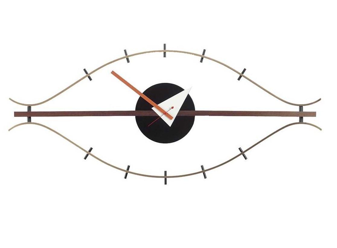 George Nelson style, Zegar ścienny Eye clock wielokolorowe