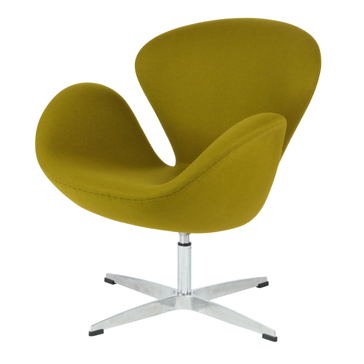 Arne Jacobsen style, Lounge krzesło Swan Kaszmir oliwkowo-zielony