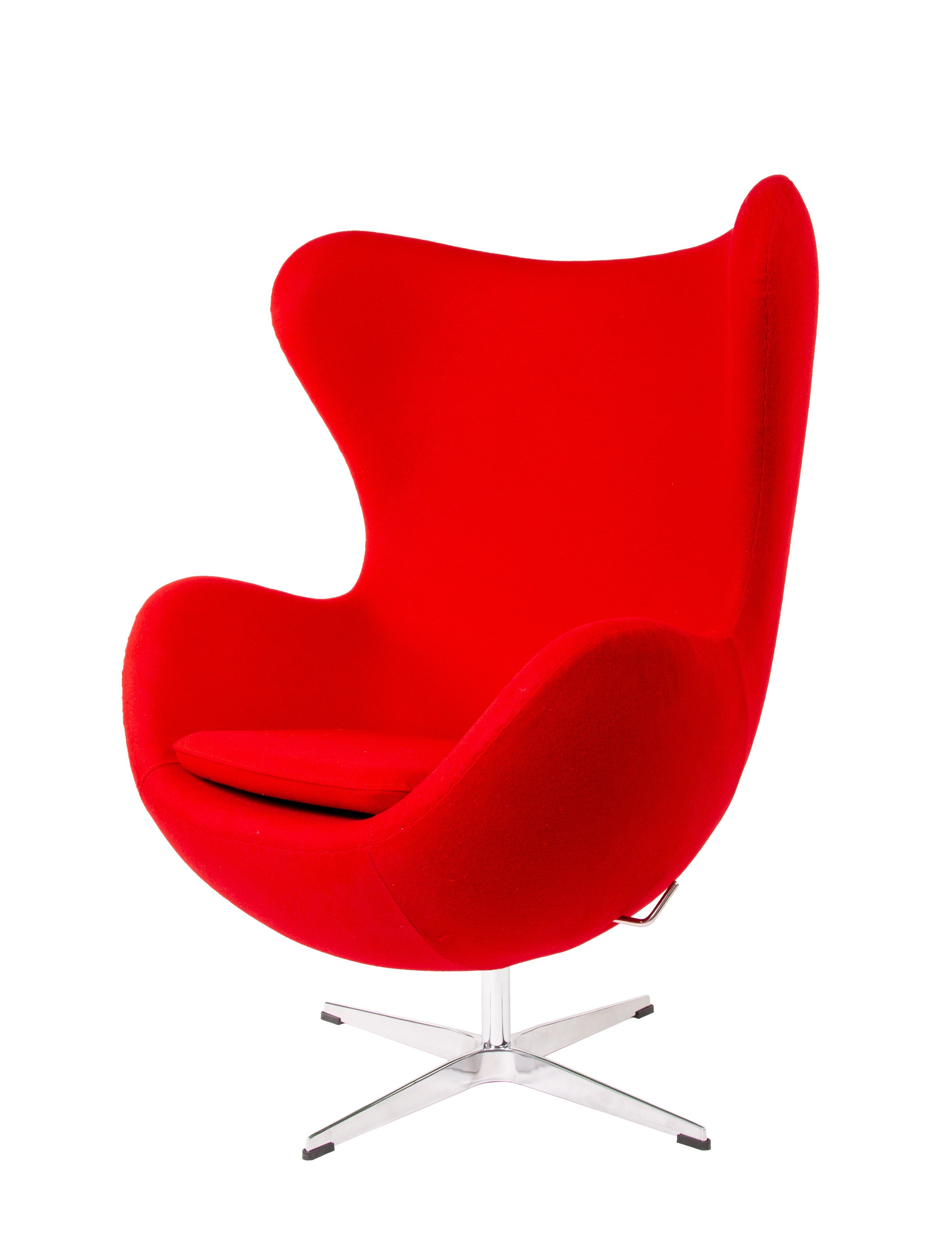 Arne Jacobsen style, Lounge krzesło Egg miejsc Kasjmier czerwony
