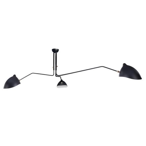 Serge Mouille style, Lampy wiszące Contemporary 3-biedny czarny