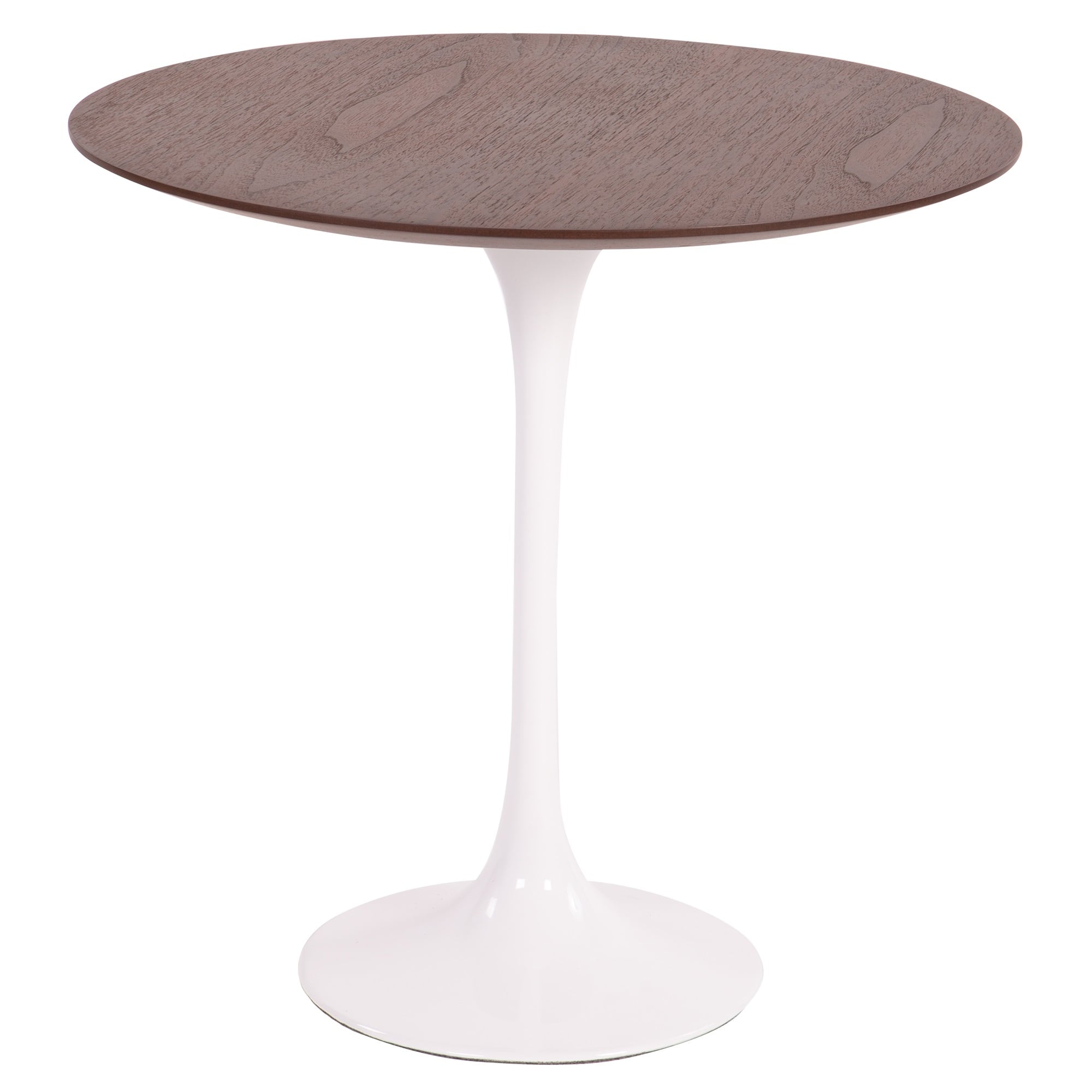 Eero Saarinen style, Stół boczny Tulip Side table 50cm Top orzech Podstawa biały