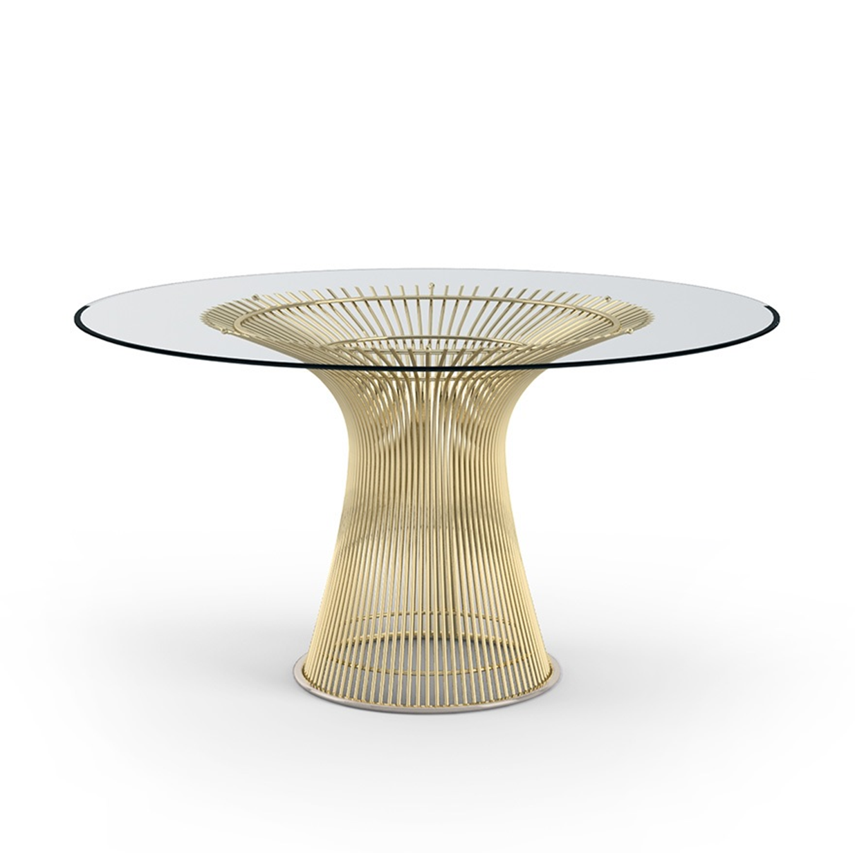Warren Platner style, Stół jadalny Wire tabela średnica 135 cm złota